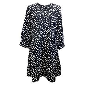 Who What Wear Black White Polka Dot Tiered Dress Small New